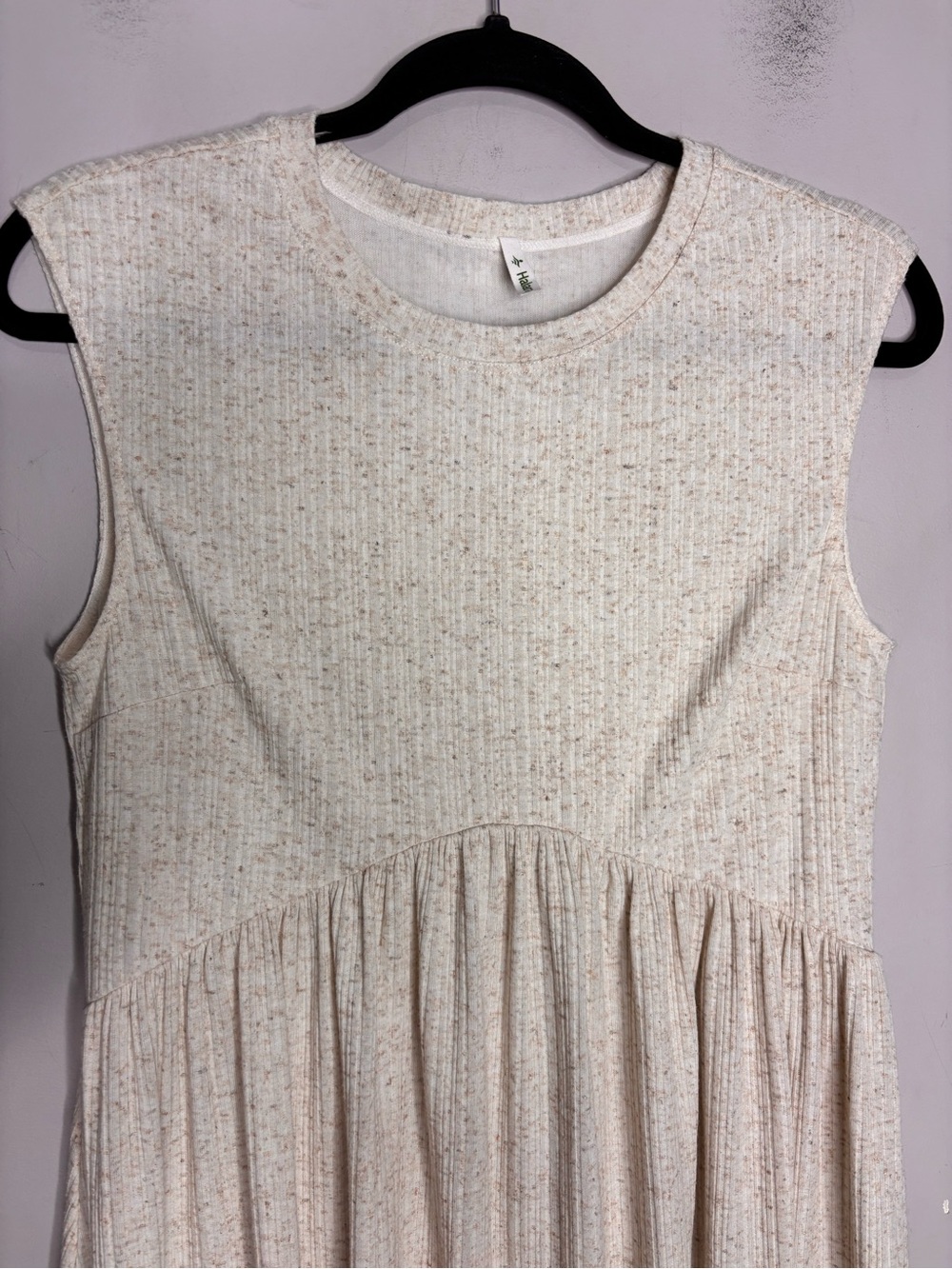Halara Ribbed Knit Round Neck Sleeveless Flowy Midi Casual Linen-Blend Dress, M - Picture 6 of 13